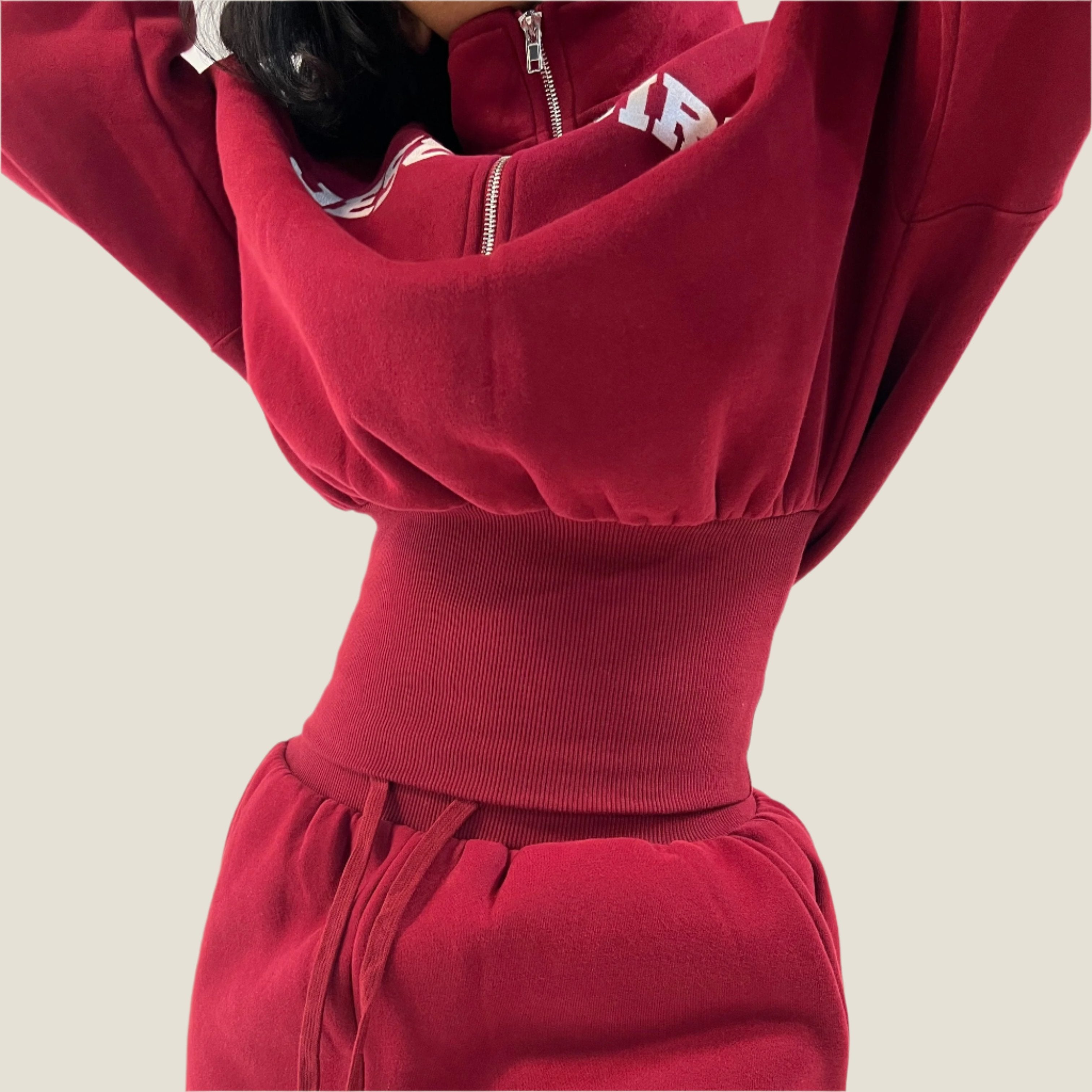 Jesus Girlie Varsity Half Zip Up