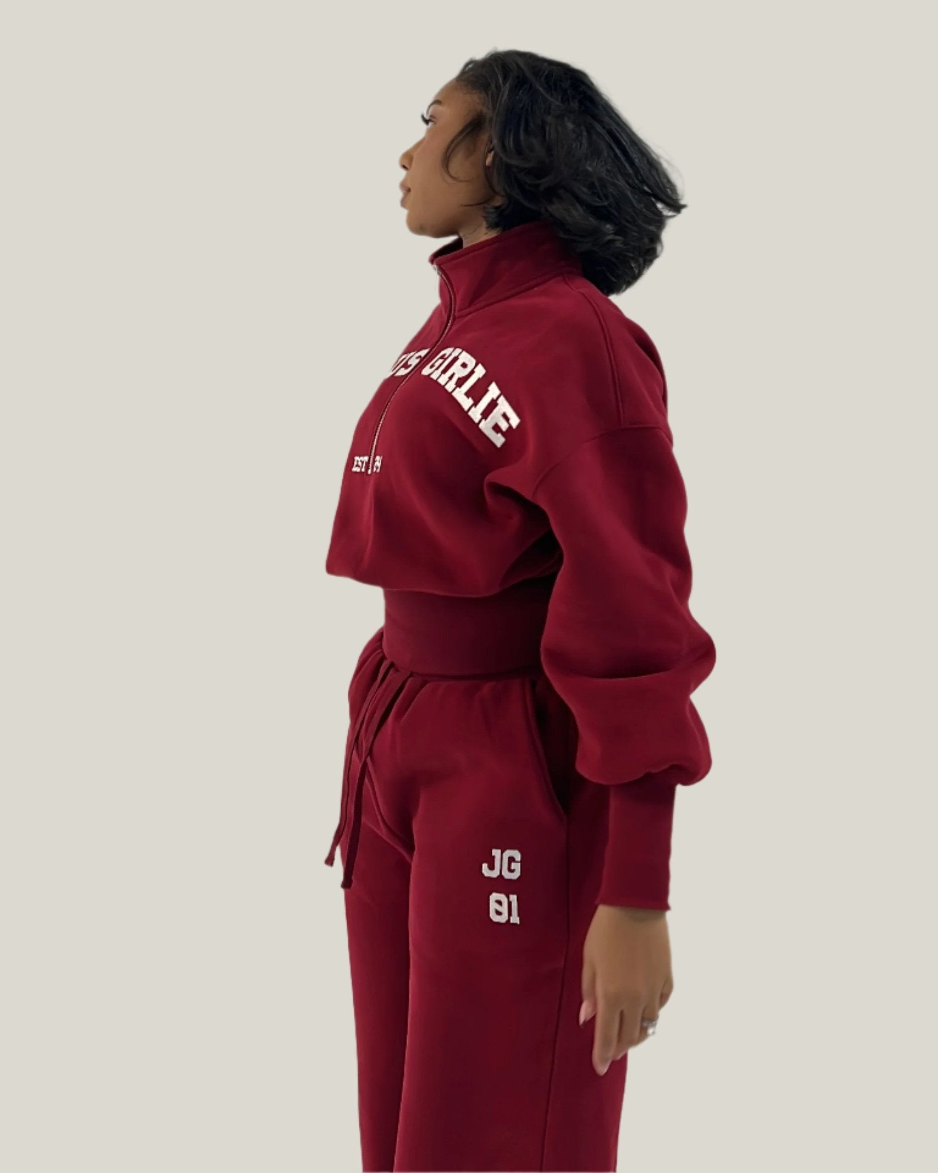 Jesus Girlie Varsity Half Zip Up