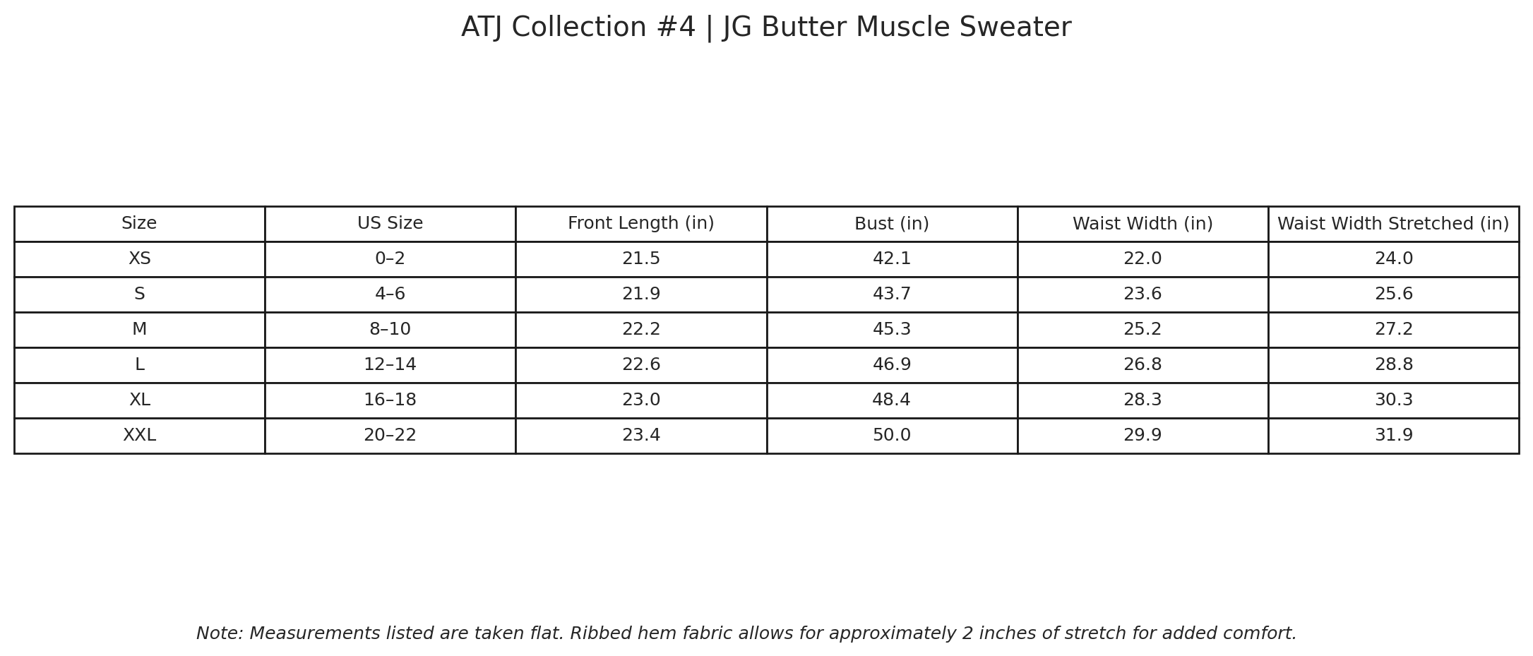 JG Butter Sweater Muscle Tee ** PRE ORDER