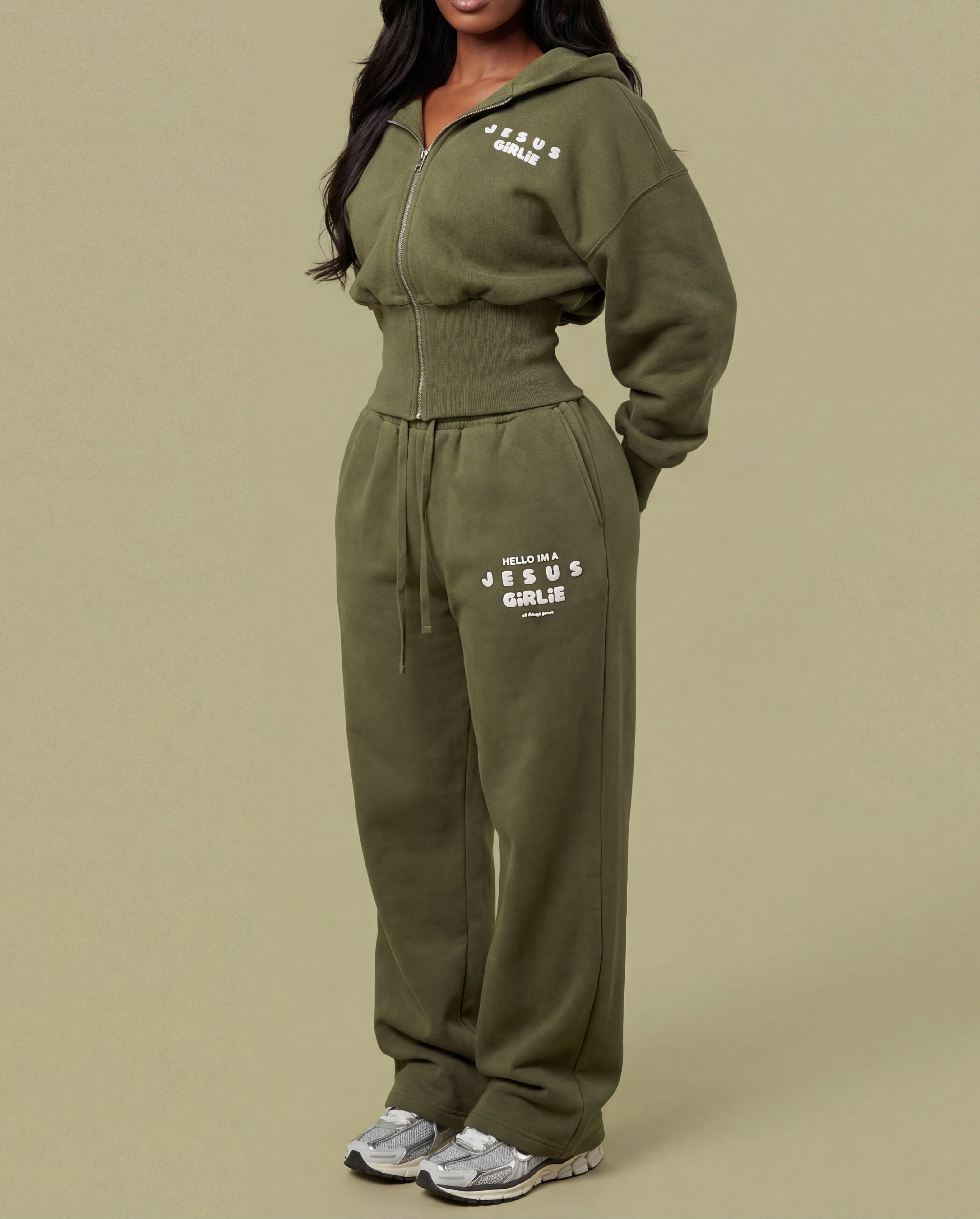 Jesus Girlie OG Sweatpants Olive All Things Jesus