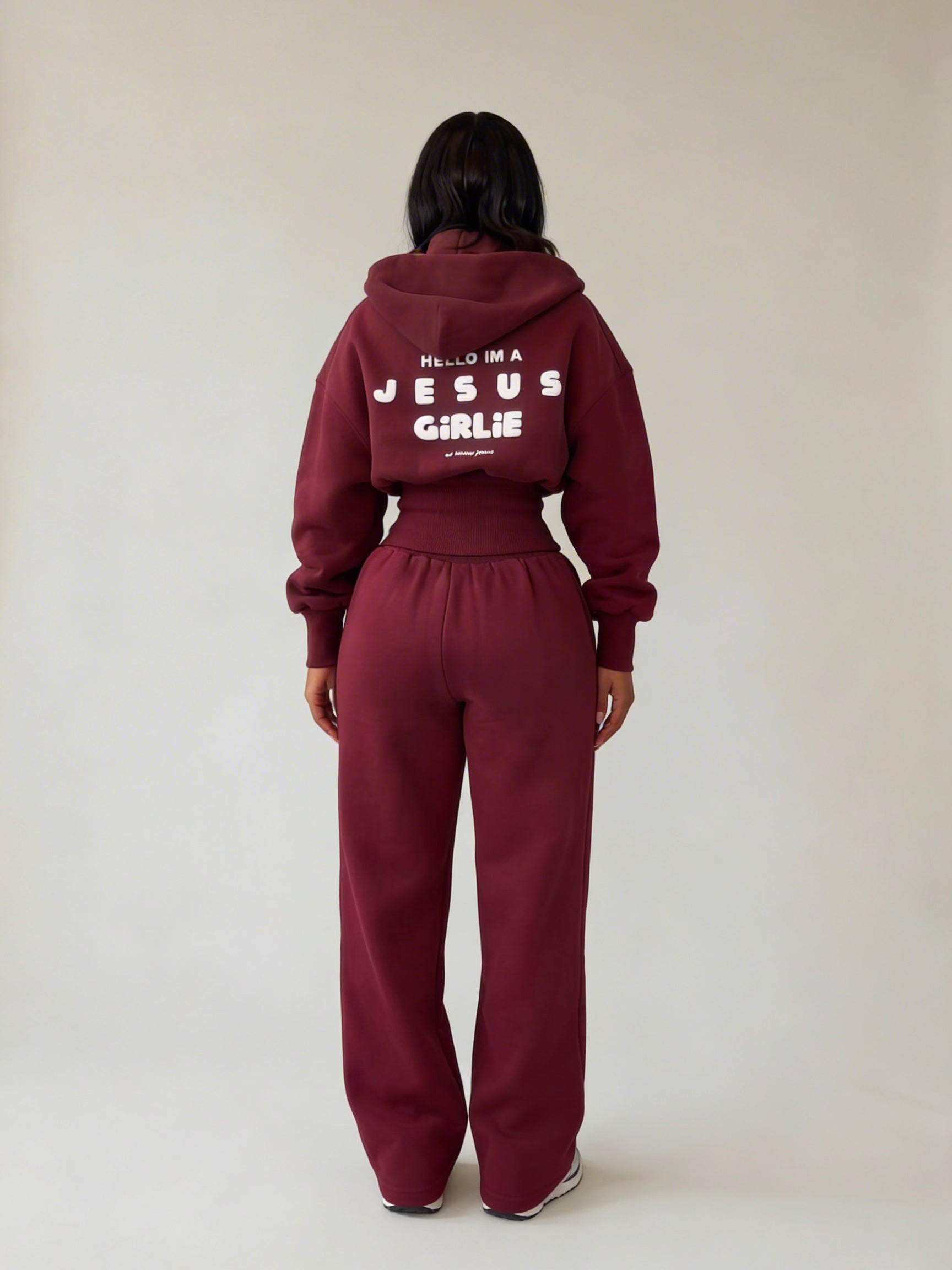 Jesus Girlie OG Sweatpants Burgundy All Things Jesus