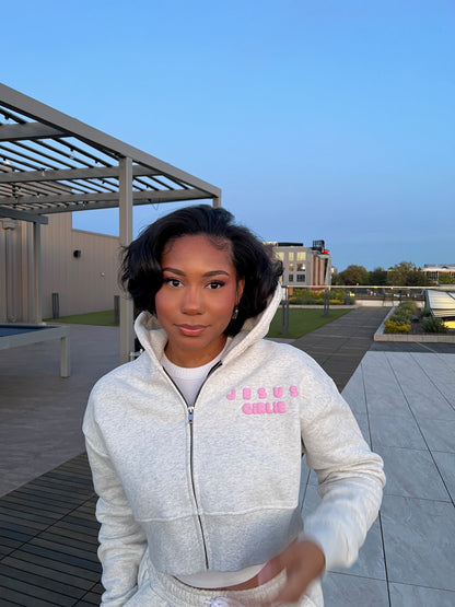 JESUS GIRLIE ZIP UP HOODIE - PRE ORDER**