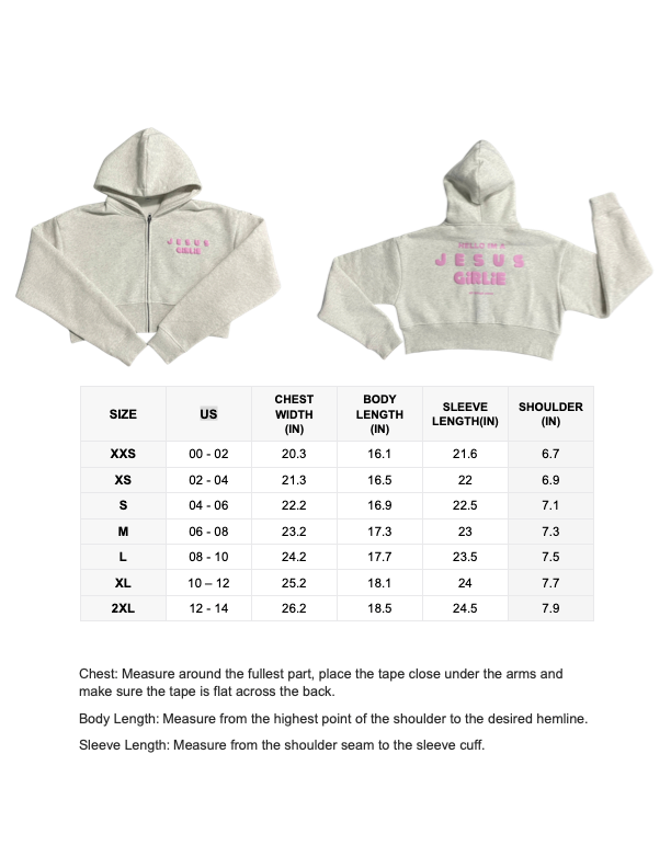 JESUS GIRLIE ZIP UP HOODIE - PRE ORDER**