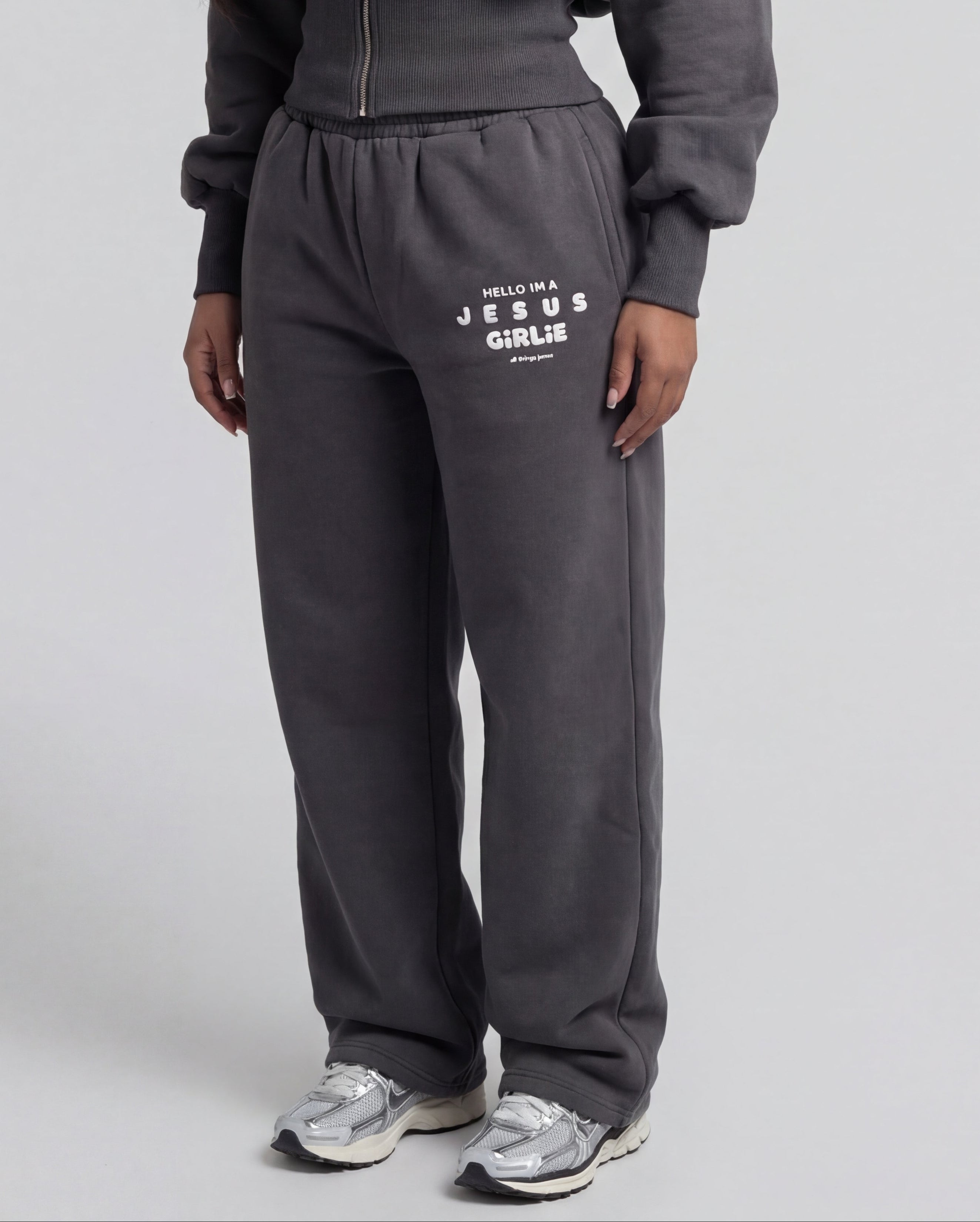 Jesus Girlie OG Sweatpants Charcoal All Things Jesus